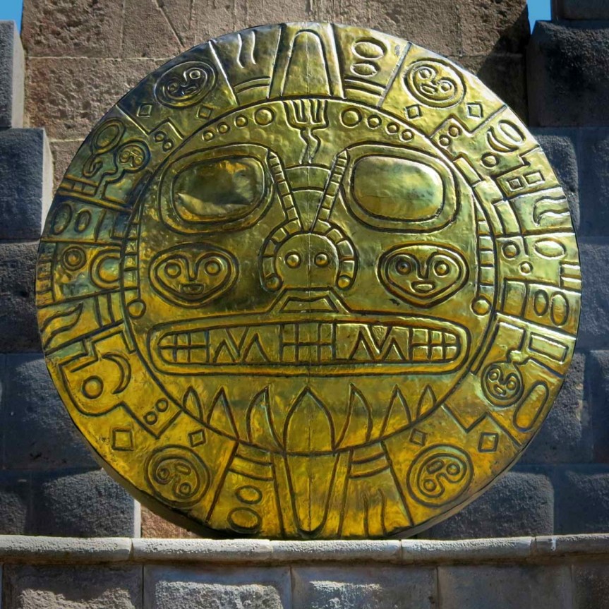 Réplique du disque solaire en Or des Incas, Cuzco.