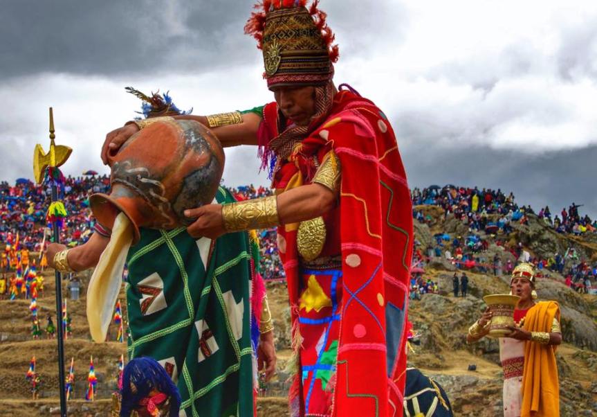 Cérémonie durant l'Inti Raymi à Cuzco.