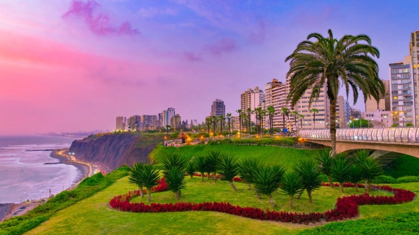 Quartier de Miraflores en front de mer, Lima.