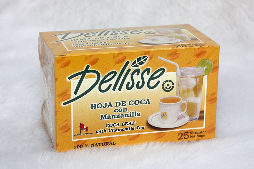 Boite de sachets filtrants de feuilles de coca, marque n°1 au Pérou.